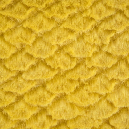 Narzuta futrzana 170x210 w kolorze musztardowym