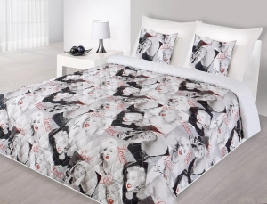 Narzuta 170x210 Marilyn Monroe w odcieniach czerni i bieli