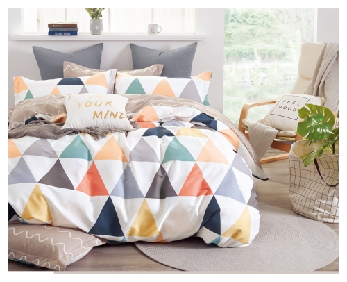 Komplet pościeli dwustronnej 160x200 w kolorowe trójkąty