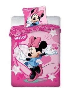 Pościel bawełniana Minnie Mouse 160x200 w gwiazdki