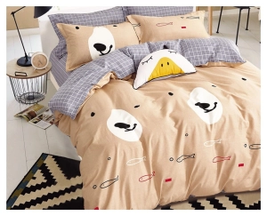 Komplet pościeli dwustronnej beżowej 200x220 miś