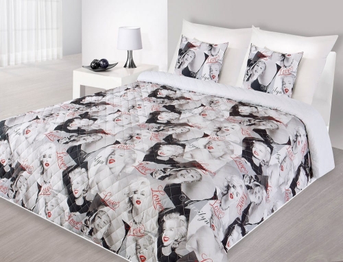 Narzuta 220x240 Marilyn Monroe w odcieniach czerni i bieli