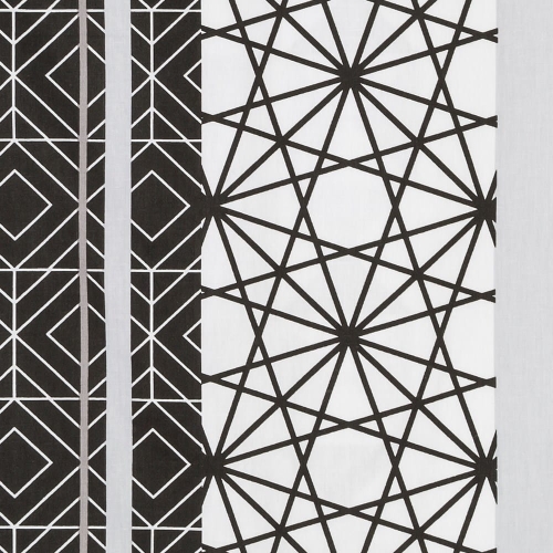 Komplet pościeli 200x220 czarno białej w geometryczne wzory