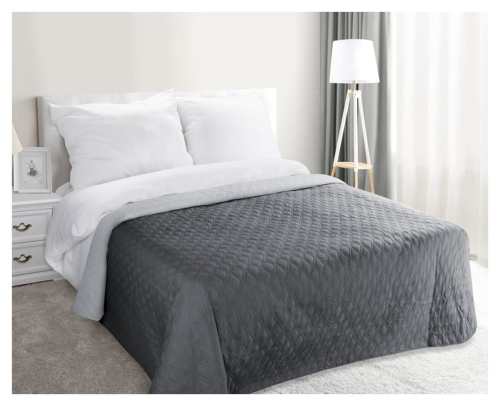 Narzuta 170x210 stalowo srebrna Vicky